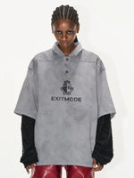 Distressed Oversized Polo Short-Sleeve T-Shirt 3