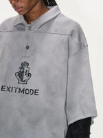 Distressed Oversized Polo Short-Sleeve T-Shirt 4