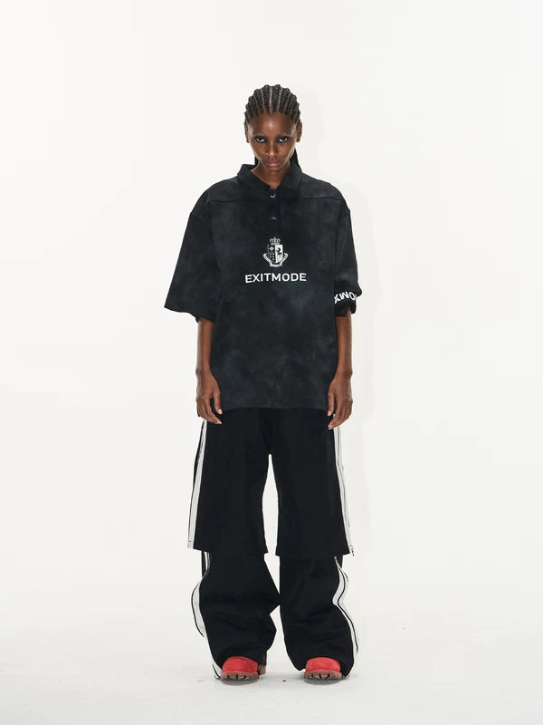 Distressed Oversized Polo Short-Sleeve T-Shirt 5