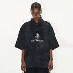 5905057322494,5905057322495,5905057322496,5905057322497, Distressed Oversized Polo Short-Sleeve T-Shirt