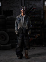 Distressed Patchwork Denim Jacket with Tassels 5