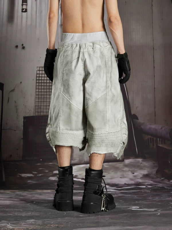 Distressed Patchwork Functional 3D Cut Pants 4