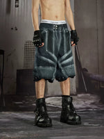 Distressed Patchwork Functional Denim Shorts 5