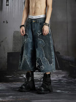 Distressed Patchwork Loose Denim Pants 3