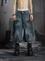 Distressed Patchwork Loose Denim Pants 4