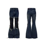 6209145107483,6209145107484,6209145107485,6209145107486, Distressed Patchwork Wide-Leg Denim Pants