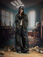Distressed Patchwork Wide-Leg Jeans 5