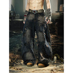 5960927258755,5960927258756,5960927258757,5960927258758, Distressed Patchwork Wide-Leg Jeans