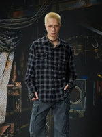 Distressed Plaid Button-Up Workwear Shirt 4