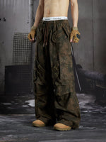 Distressed Pleated Multi-Pocket Cargo Pants 2