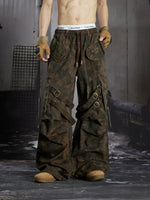 Distressed Pleated Multi-Pocket Cargo Pants 5