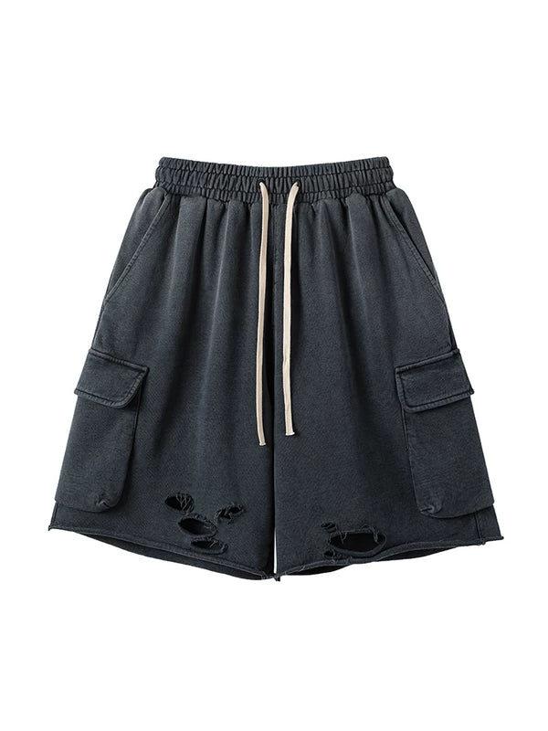 Distressed Pocket Cargo Shorts 1