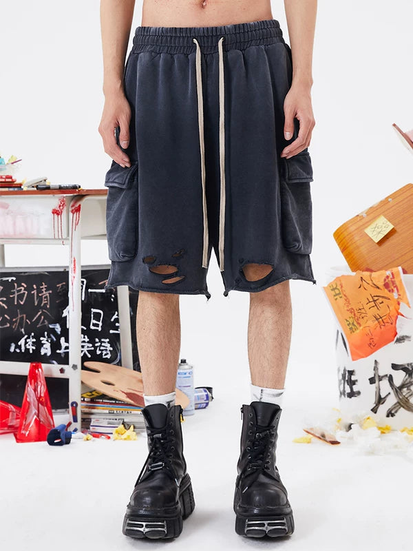 Distressed Pocket Cargo Shorts 4