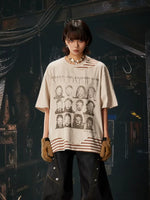 Distressed Portrait Graphic Oversized T-Shirt 2