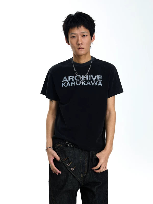 Distressed Print Boxy Fit T-Shirt 1