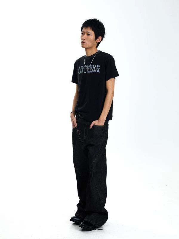 Distressed Print Boxy Fit T-Shirt 4