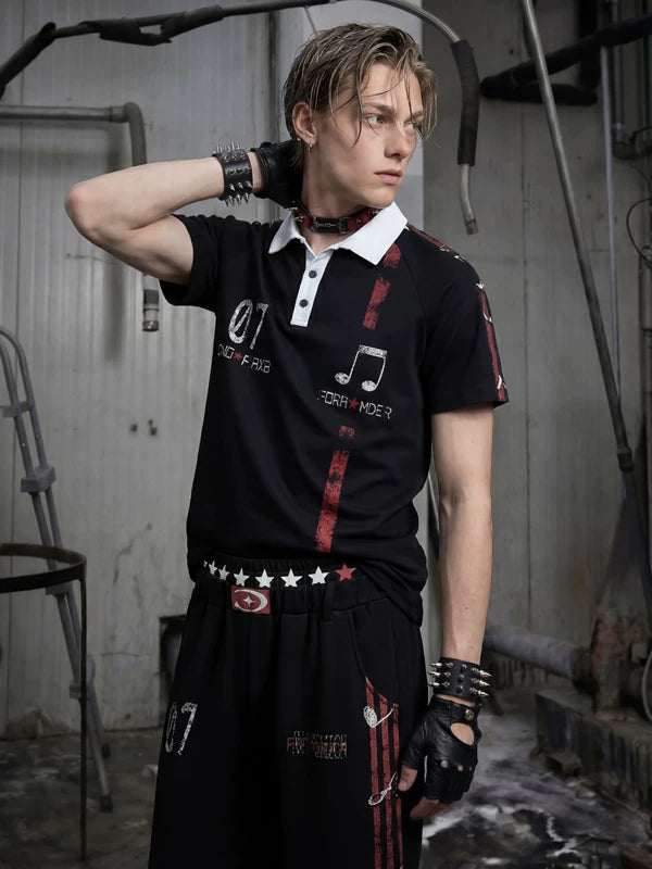 Distressed Print Cotton Polo Shirt 2