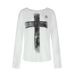 6094456852120,6253518390801,6253518390802, Distressed Print Long-Sleeve Lyocell T-Shirt