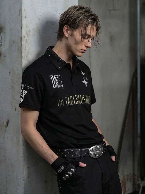Distressed Print Polo T-Shirt 2