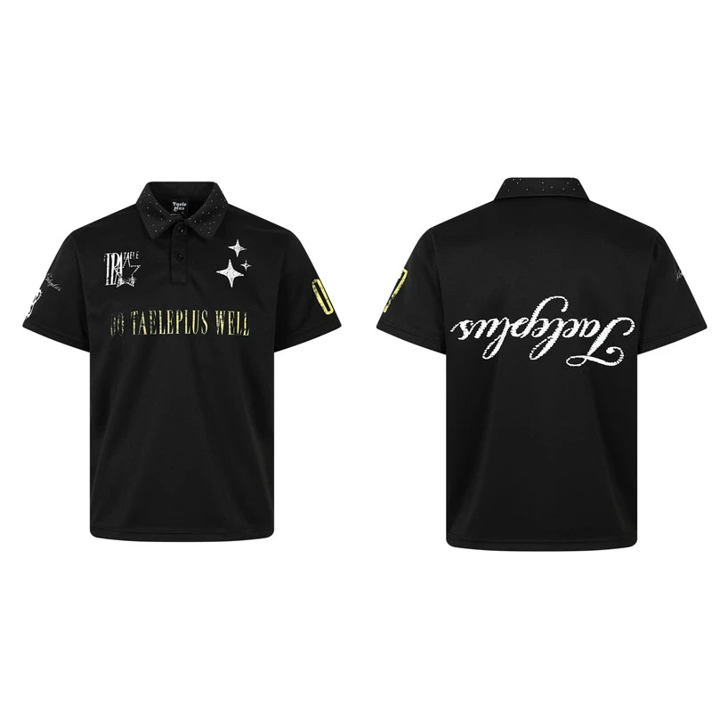 6089521073663,6253902091589,6253902091590,6253902091591, Distressed Print Polo T-Shirt