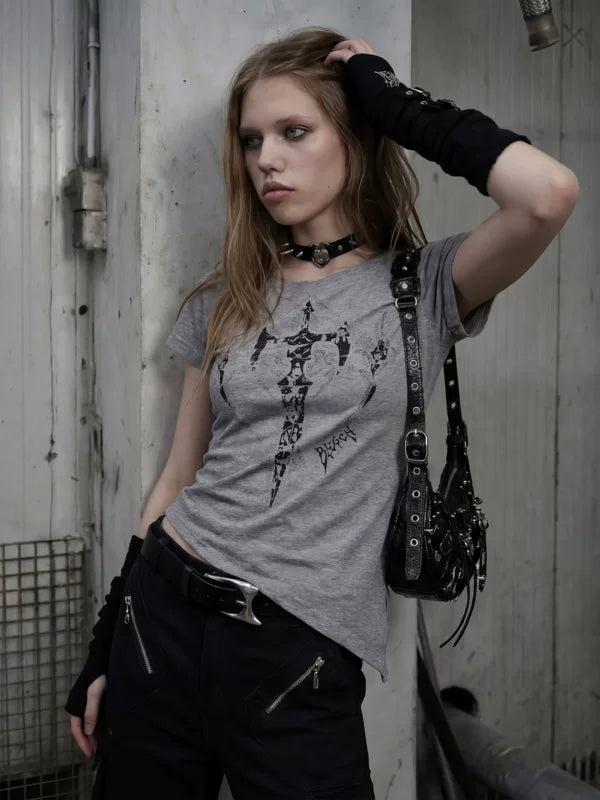 Distressed Print Slim Fit Cotton T-Shirt 2