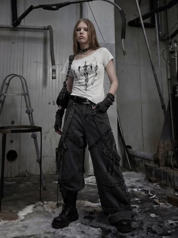 Distressed Print Slim Fit Cotton T-Shirt 4