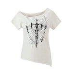 6095262073507,6095262073509,6095262073511, Distressed Print Slim Fit Cotton T-Shirt