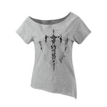 6095262073508,6095262073510,6095262073512, Distressed Print Slim Fit Cotton T-Shirt