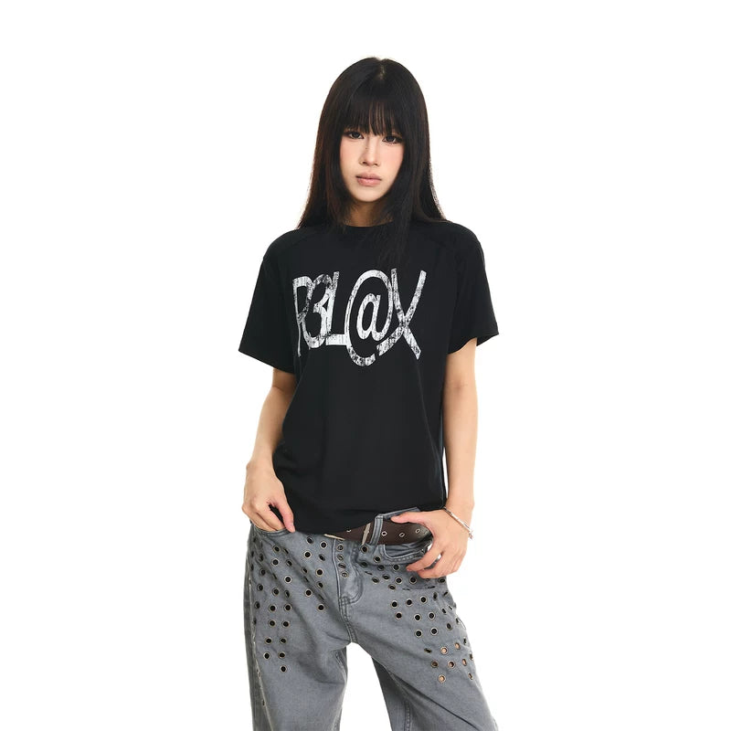 6083414257282,6083414257283,6083414257284,6083414257285, Distressed Print Slim Fit T-Shirt