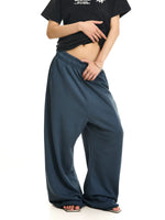 Distressed Printed Oversized Wide-Leg Sweatpants 2