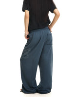 Distressed Printed Oversized Wide-Leg Sweatpants 3
