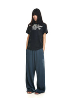 Distressed Printed Oversized Wide-Leg Sweatpants 5