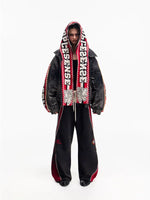 Distressed Racing Denim Jacket with Detachable Hood 5