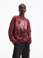 Distressed Racing Prancing Horse Long-Sleeve T-Shirt 1