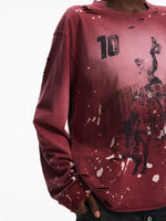 Distressed Racing Prancing Horse Long-Sleeve T-Shirt 4