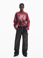 Distressed Racing Prancing Horse Long-Sleeve T-Shirt 5
