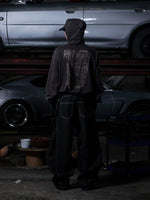Distressed Racing Print Zip-Up Hoodie 4