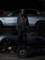 Distressed Racing Print Zip-Up Hoodie 5