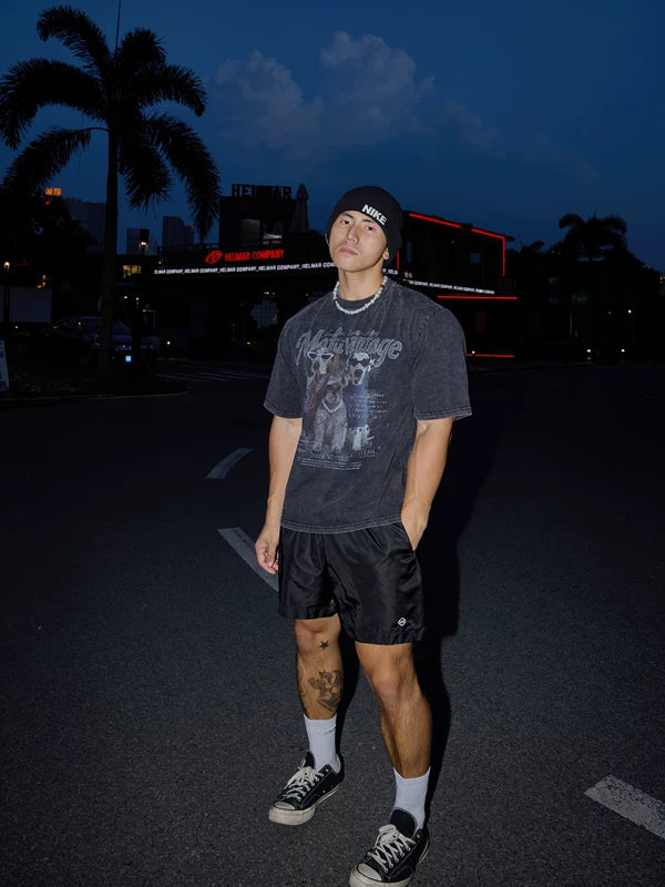 Distressed Retro Graphic Short-Sleeve T-Shirt 2