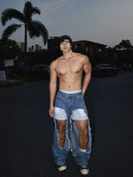Distressed Retro Ripped Denim Pants 1