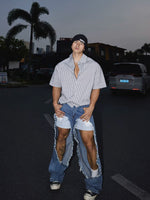 Distressed Retro Ripped Denim Pants 4