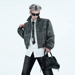 5073861004141,5073861004142,5073861004143, Distressed Retro Short PU Leather Jacket