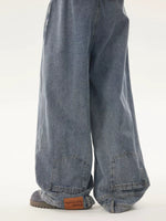 Distressed Reversible Wide-Leg Jeans Pants 1