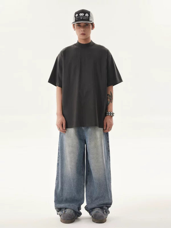 Distressed Reversible Wide-Leg Jeans Pants 2