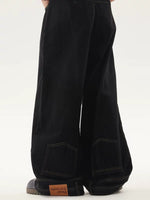 Distressed Reversible Wide-Leg Jeans Pants 3