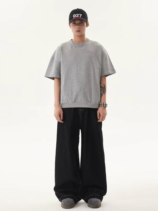 Distressed Reversible Wide-Leg Jeans Pants 4