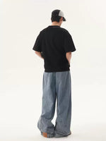 Distressed Reversible Wide-Leg Jeans Pants 5