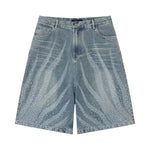 6087886757490,6087886757491,6087886757492, Distressed Rhinestone Denim Capri Pants
