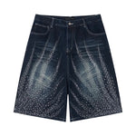 6087886757493,6087886757494,6087886757495, Distressed Rhinestone Denim Capri Pants