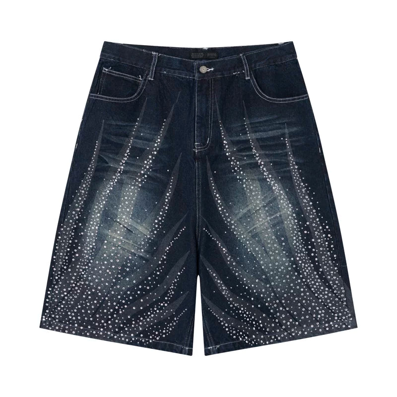 6087886757493,6087886757494,6087886757495, Distressed Rhinestone Denim Capri Pants